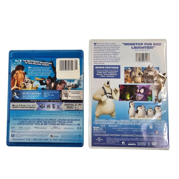 Ice Age Continental Drift Blu Ray Penguins Of Madagascar DVD Movie Bundle - Picture 2 of 11